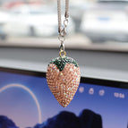 Champagne color big strawberry car pendant