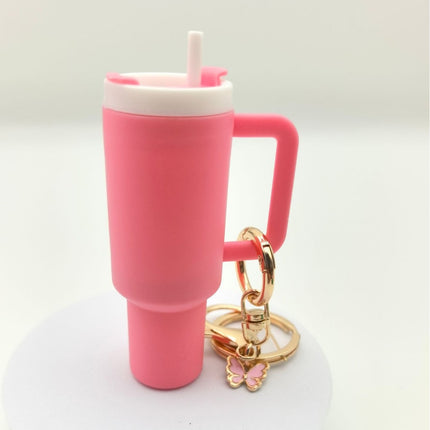 New detachable mini Stanley keychain Stanley ice cup butterfly with straw outdoor portable