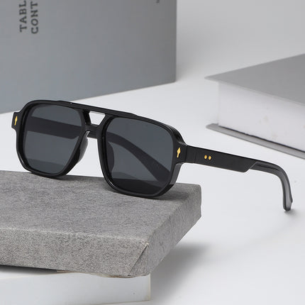 European and American New Style Square Fashion Double Bridge Sunglasses Men's Cross-Border Retro Casual Driving Glasses Anti-Violet Rays