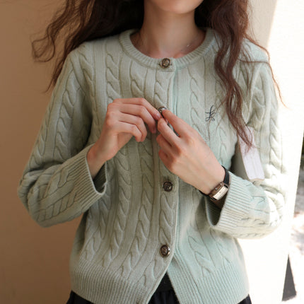 Classic Reputation Australian Merino Wool Cable-Knit Cardigan for Small People