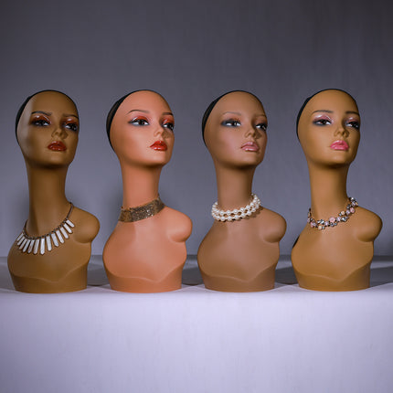 European and American wig model head shoulder model wig hat scarf jewelry window display props mannequin