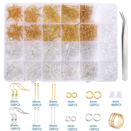 Cross border hot sale 24 grid diy jewelry earrings ear hook material wholesale tweezers jewelry opener jewelry accessories