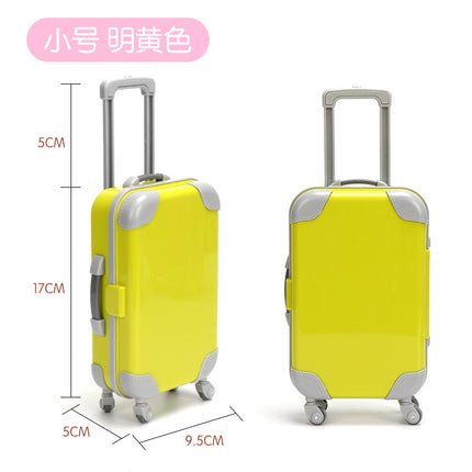 Cross-Border Artificial Mini False Eyelashes Storage Trolley Case Solid Color Small Makeup Suitcase Play House Toy