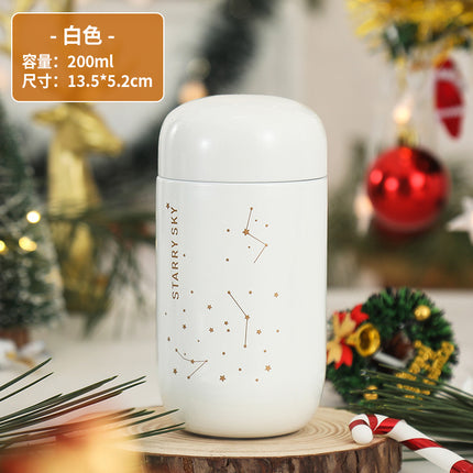 New Mini Portable letter starry Cup 304 stainless steel vacuum Cup fashion simple pocket Cup logo