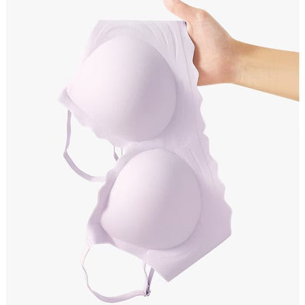 Autumn and Winter New Seamless Jelly Gel Small Chest Push-up Underwear Women's Comfortable Non-rims Anti-sagging Drop Cup Bra