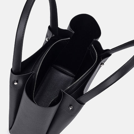 ZA MYLRF new large-capacity soft leather shopping bag women's shoulder portable commuter bucket tote bag a generation of hair