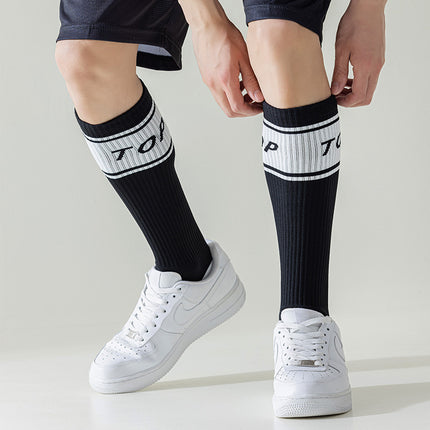 Autumn and Winter Socks for Men, Compression Socks, Calf Socks, Sports Running, Practical Basketball, Sweat-Absorbent, Quick-Drying, Long Tube Trendy Socks, Slimming Effect