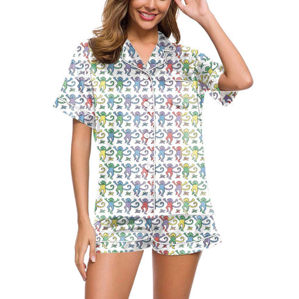 2025 Summer Amazon European and American Monkey Print Casual Set Cross-Border Trade Women's Shirt Shorts Trendy Homewear