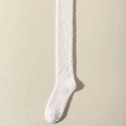 Coral Velvet Socks Over the Knee Socks Women's Long Barrel Autumn and Winter Warm fleece-lined Thickened Yuezi Home Floor Sleep Socks