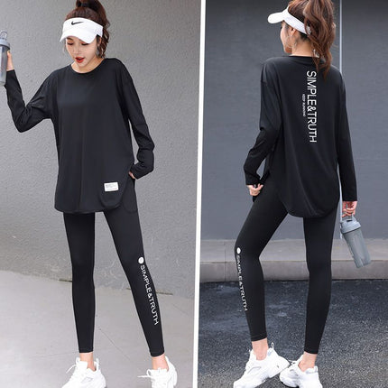 Running Sports Women's Fitness Clothing Morning Running Clothing Quick-Drying Breathable Professional Training Large Size New Fat mm Yoga Clothing