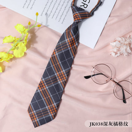 jk Japanese Style Plaid Women's Collar Flower Black Tie Collar String College Style Ribbon Bow Shirt ins Sailor Suit
