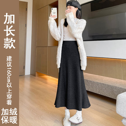 Women's Skirt Autumn/Winter 2026 New Style Gentle and Elegant High-End Feel Slim-Fit Knit A-Line Bodycon Fishtail Skirt