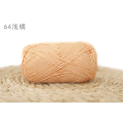 Xuefeier 4-Strand Milk Cotton Wool Ball 4-Strand Combed Cotton Thread Does Not Ball Baby Hand-Knitted DIY Cute Doll