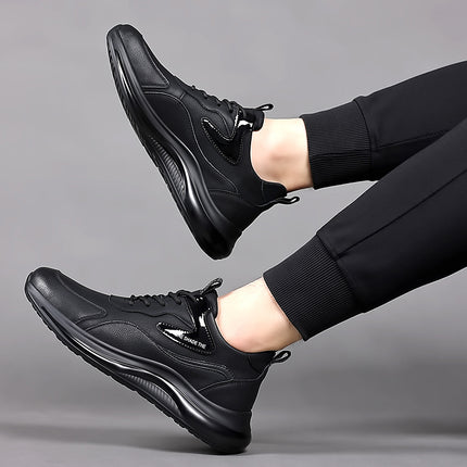 Autumn Men's Shoes, Sports Casual Shoes, Men's Thick-Soled Soft Leather Trendy Dad Shoes, Men's Lace-Up Leather Shoes, Men's One-Piece Dropshipping