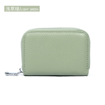 Foreign Trade Top Layer Cowhide Organ Genuine Leather Card Bag Multi-Card Bits Large Capacity RFID Anti-degaussing Men's Certificate Card Cover Women