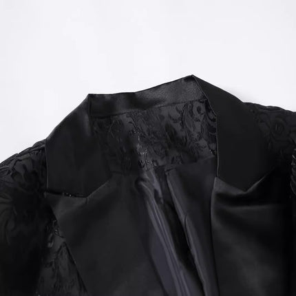Men's Jacquard Casual Suit suit New Business Two-piece Suit MC Host Evening Dress