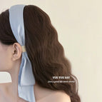 Girl's ice blue ribbon headband