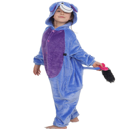 Autumn and Winter Flannel Children's Parent-Child Cartoon One-Piece Pajamas, Tigger Thickened Fabric Toilet Version