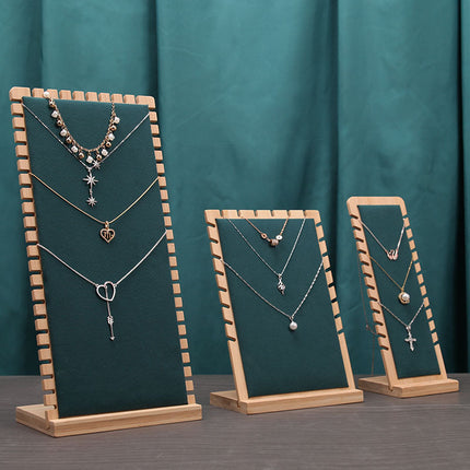 Creative bamboo L-shaped detachable necklace board necklace pendant bracelet jewelry counter live display rack necklace board