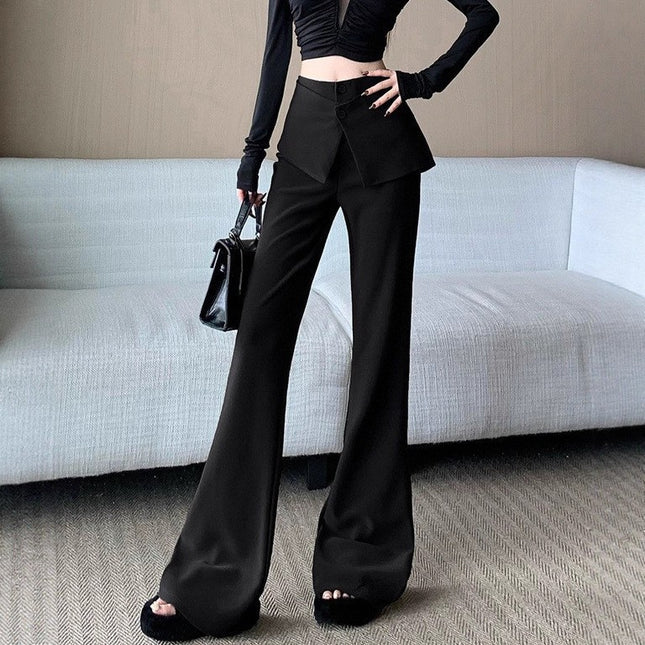 American-Style Spicy Girl Detachable Butt Curtain Slim Fit Flared Pants Women's Design Autumn New Trendy Niche Casual Pants