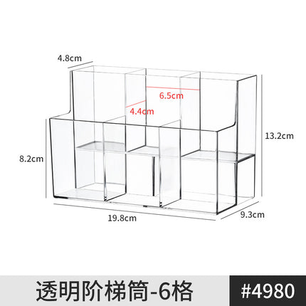 [Multiple Specifications] Transparent Square Storage Tube Detachable Cosmetics Organizer Box Cosmetics Storage Rack Mi Mu