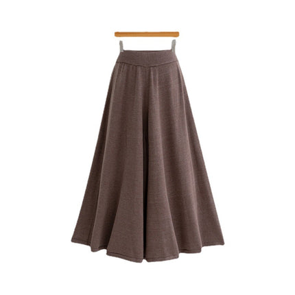 100.00kg Wool Pure Pleated Women's Skirt Elegant Mid-length Knitted High Waist Skirt Skirt Loose plus size Large Swing Skirt