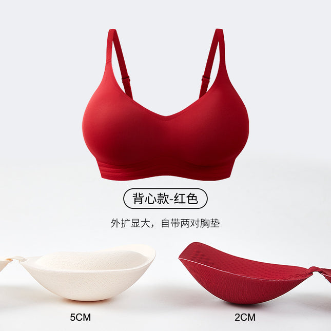 118 Seamless Push-Up Bra for Women, Adjustable Jelly Thin Style, Comfortable Gathering, Enhancing Bust and Back Support Bra