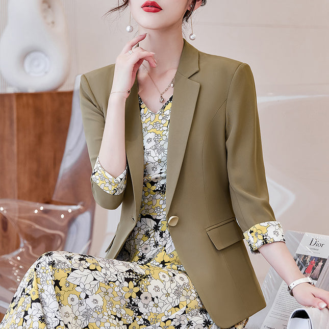 Fried Street Fashion White Suit suit Women's 2023 Spring New Age-reducing Light Mature Small dress Two-piece Set