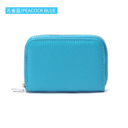 Foreign Trade Top Layer Cowhide Organ Genuine Leather Card Bag Multi-Card Bits Large Capacity RFID Anti-degaussing Men's Certificate Card Cover Women