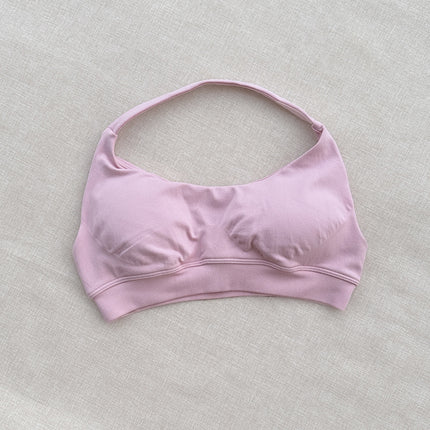 Cross-Border Seamless Fitness Underwear Sports Outdoor Quick-Drying Halter Bra Women's High Elastic Sexy Nylon with Chest Pad Ready Stock