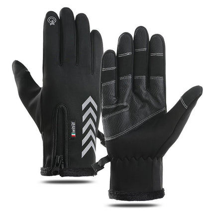 Riding Gloves Waterproof Non-slip Winter Touch Screen Men's and Women's Windproof Warm Riding fleece-lined Mountaineering Outdoor Gloves