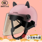 Pink transparent long mirror + black cat ears