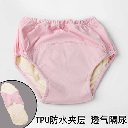 Men and women cotton breathable moisture-proof bed adult urine-proof underwear incontinence care washable elderly briefs in stock wholesale