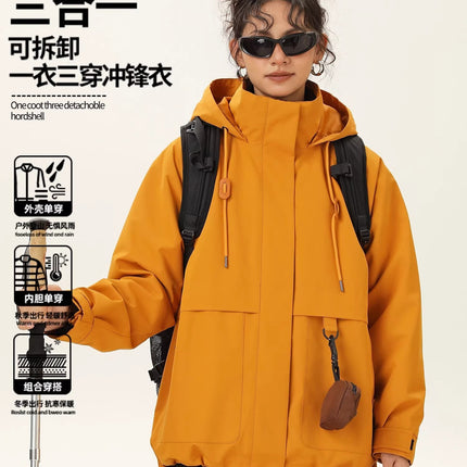 Wasuup Huang Yimei's Three-in-One Outdoor Charge Jacket Men's Spring, Autumn and Winter Work Jacket Women's Mountaineering Clothes