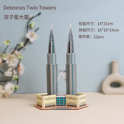Paper 3D Stereo Puzzle Education School Model DIY Handmade Kidsren's Educational Toys Girls Kindergarten Wholesale