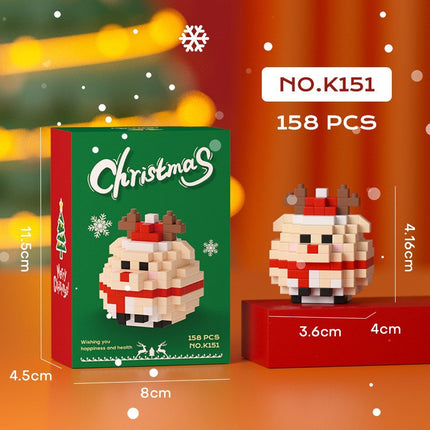 What is the cross-border Christmas building block ball micro-particle assembly puzzle snowman Christmas tree ornaments boys and girls gifts