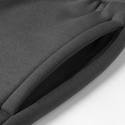 360g one-piece velvet tide fleece-lined padded pants for men and women with heavy feet binding foundation solid color casual pants winter