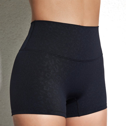 Summer solid color European and American women's high waist hip lifting peach sports shorts tight stretch fitness three pants can be worn outside
