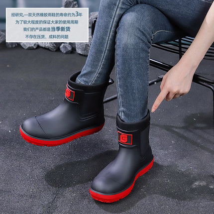Cross-Border European and American Style Rain Boots, High-Top Men's Rain Boots, Outdoor Waterproof Rubber Shoes, Environmentally Friendly Material Water Shoes, Outdoor Functional