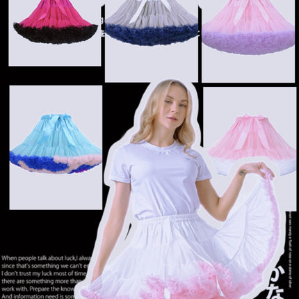 Adult Petticoat Daily Style Ultra-Puffy Nylon Lolita Cloud Petticoat Seamless Marshmallow Violent Puffy Skirt