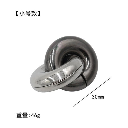 [Small size] zinc alloy unlock Kong Ming lock magic alloy educational toys nine-chain intelligence unlock ring buckle