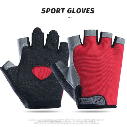 Cycling Half-Finger Gloves for Men and Women, Outdoor Sports, Mountaineering, Shock-Absorbing, Non-Slip, Silicone Breathable Butterfly Mesh, Sun Protection, Thin Gloves