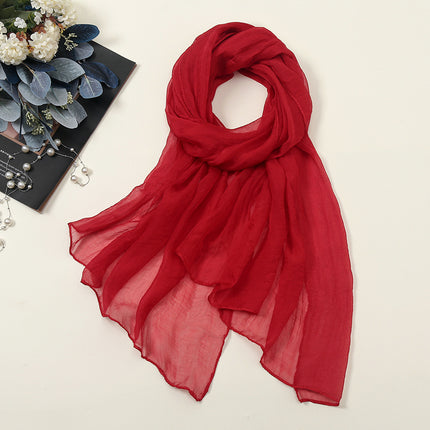 New Pure Color 30D Chiffon Silk Scarf, Fashionable Oversized Chiffon Beach Towel, Travel Sun Protection Gauze Scarf, Spot Wholesale
