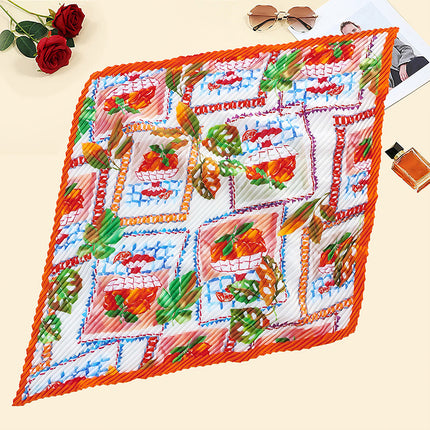 New wrinkled small square scarf female Korean imitation silk printed wrinkled small scarf Joker scarf decorative scarf wholesale