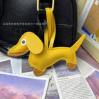 Yellow dachshund pendant