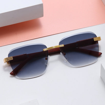 New Fashion Frameless Edge Sunglasses Women's Multilateral Glasses Men's Personalized Wear Street Shot Sunglasses 80