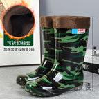 89/mid-tube camouflage rain boots [cotton] / 38
