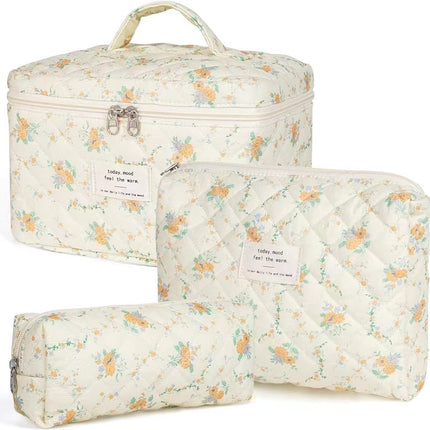 2025 Small Fresh and Cute Cotton Cosmetic Bag Niche Portable Toiletry Cosmetics Bag Floral Ins Cute Box Bag Box