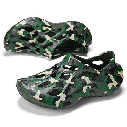 Camouflage Cave Shoes Men's Five-Star Army Green Garden Shoes Low-top Casual Shoes Platform Beach Wading Hollow Frame Shoes