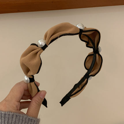 Internet Red Square Explosions Contrast Braid Head Band Wide Edge Non-Slip High-Level Hair Band 2023 New Style Hair Card for Women